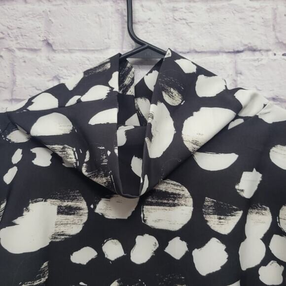 Bryn Walker Giovanna Shirt Jacket Size XS Abstract Circles Black White Cropped - Picture 2 of 9